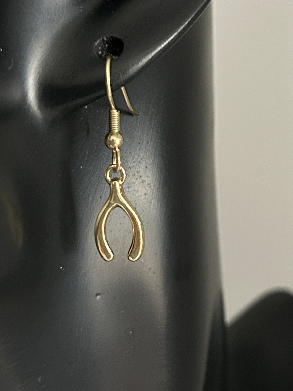 Gold-Tone Wishbone Drop Earring - Picture 4 of 6